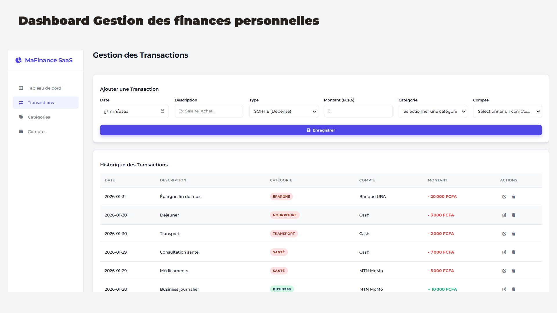 MaFinance Pro — Gestion Financière Personnelle Complète - Aperçu 2