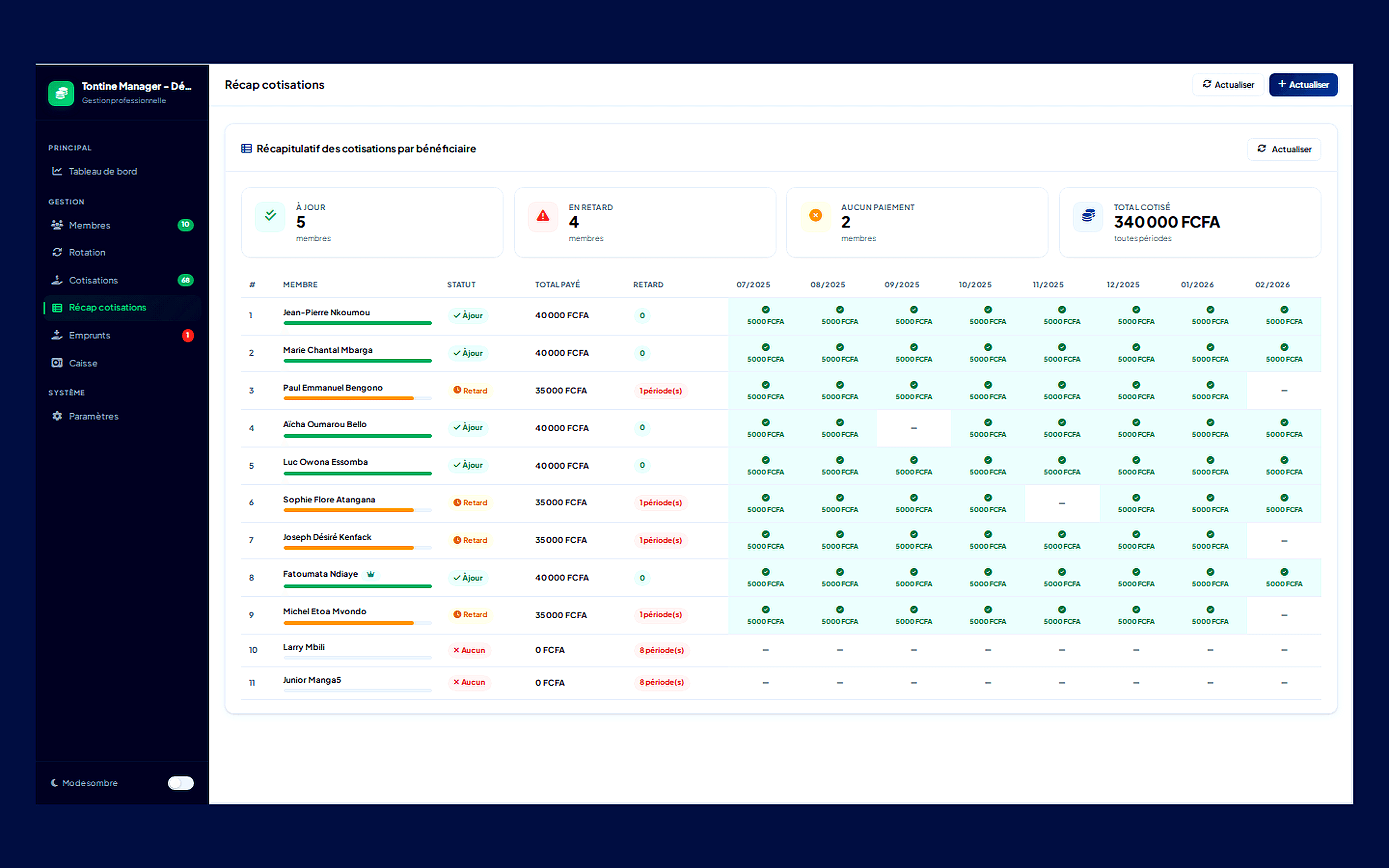 Tontine Manager — Gestion Complète de Tontine - Aperçu 6