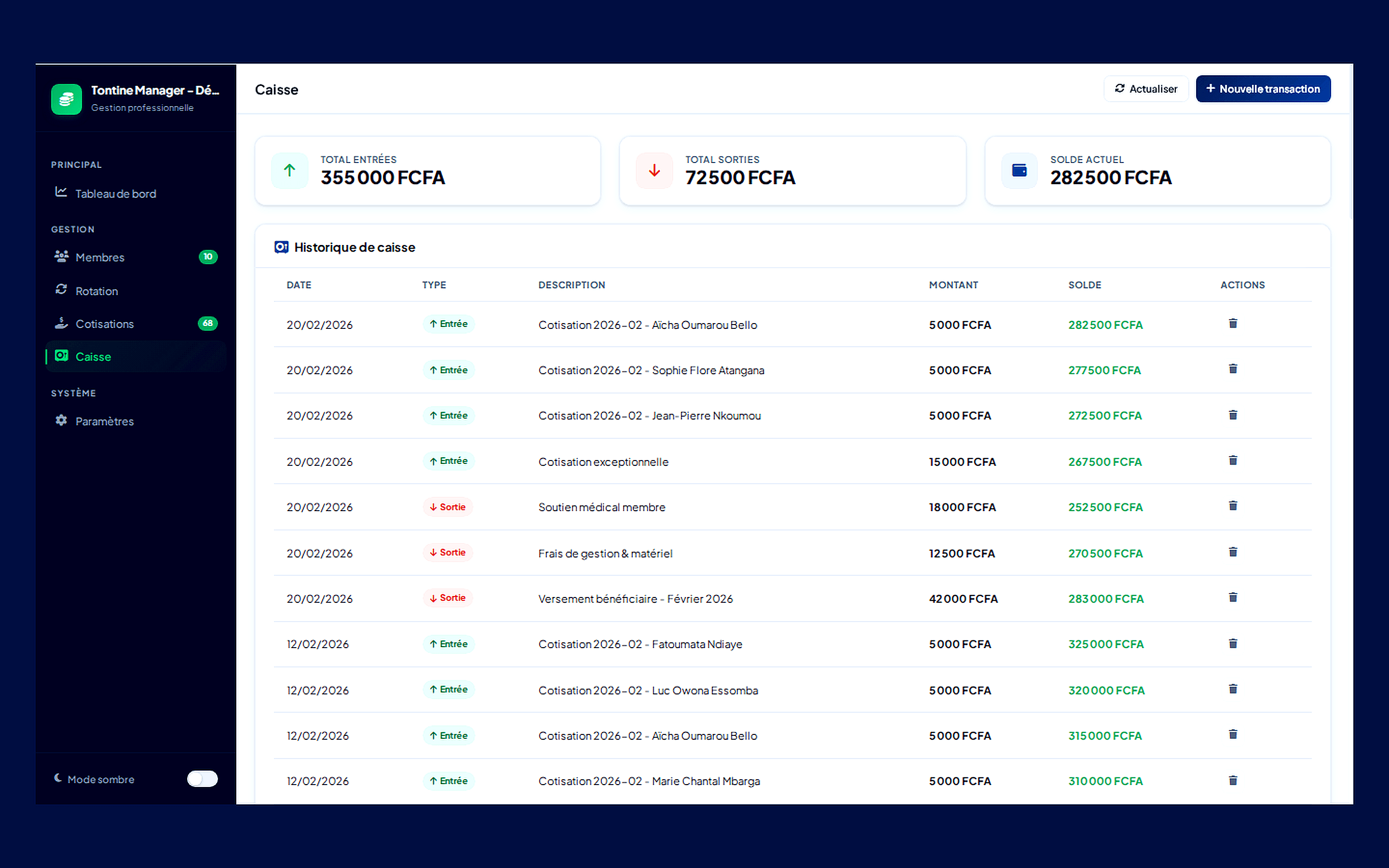 Tontine Manager — Gestion Complète de Tontine - Aperçu 7