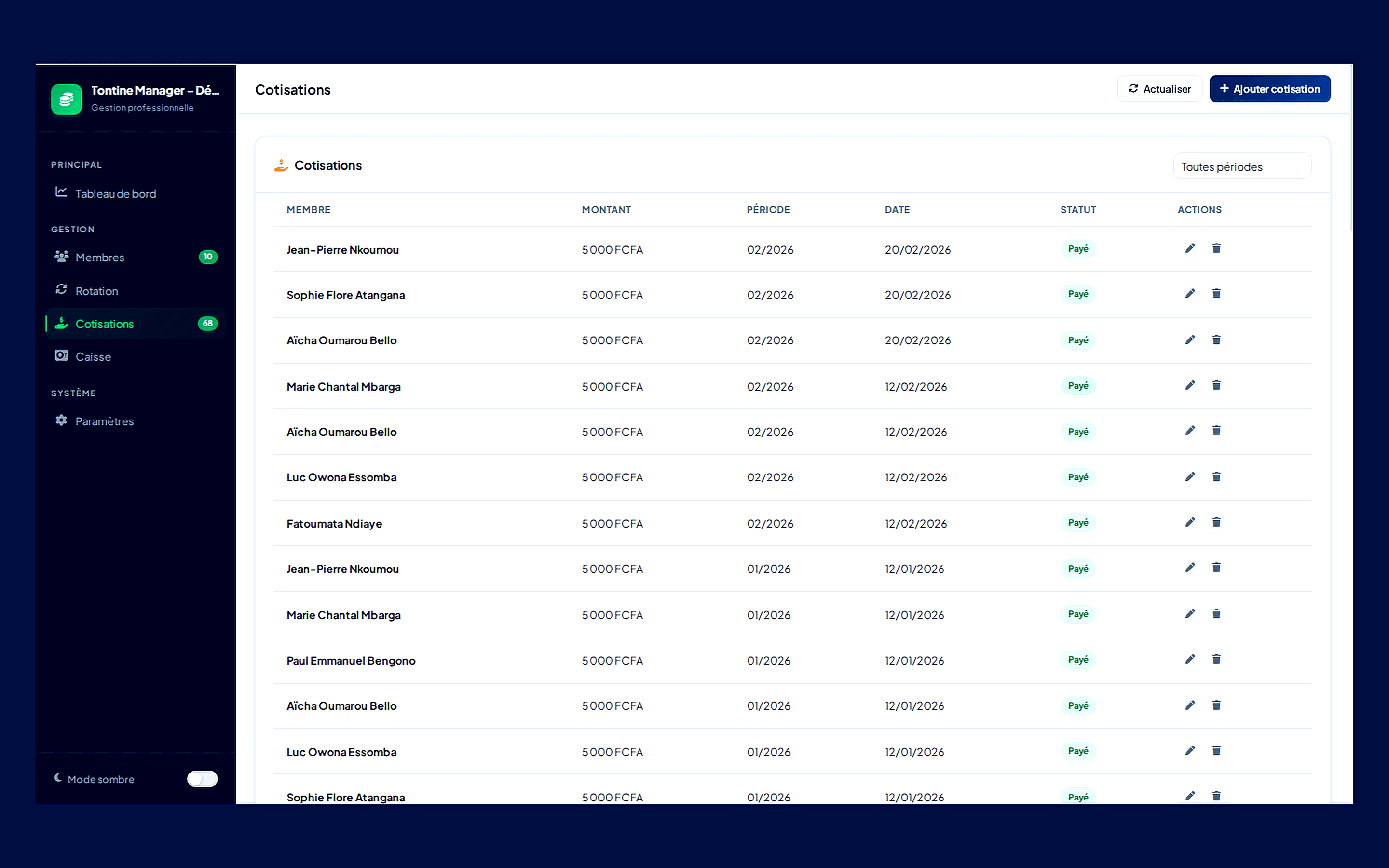 Tontine Manager — Gestion Complète de Tontine - Aperçu 4