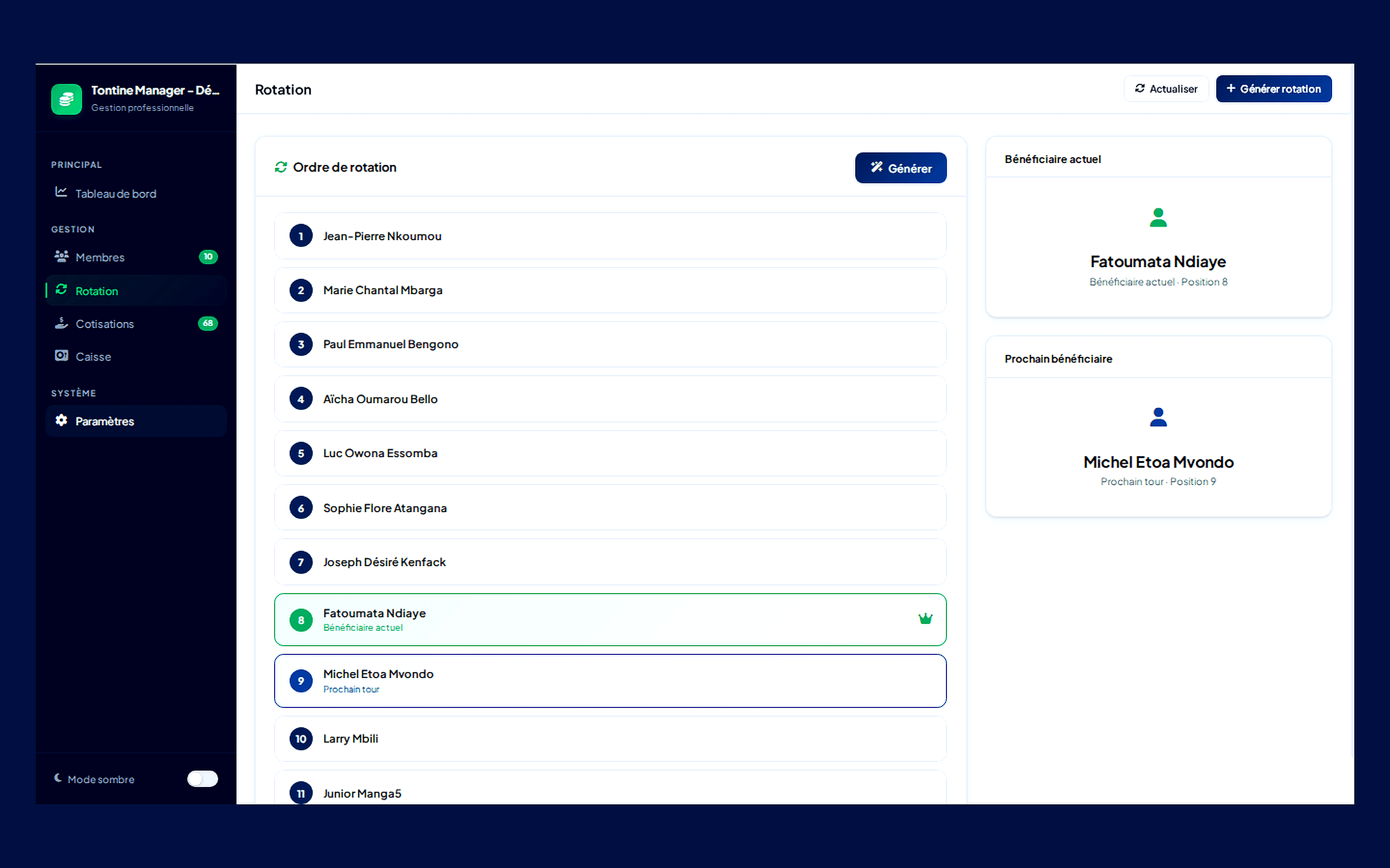 Tontine Manager — Gestion Complète de Tontine - Aperçu 3