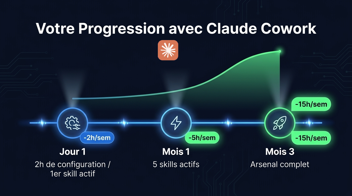 En 90 jours, Claude Cowork peut automatiser 30 à 40% de vos tâches récurrentes.