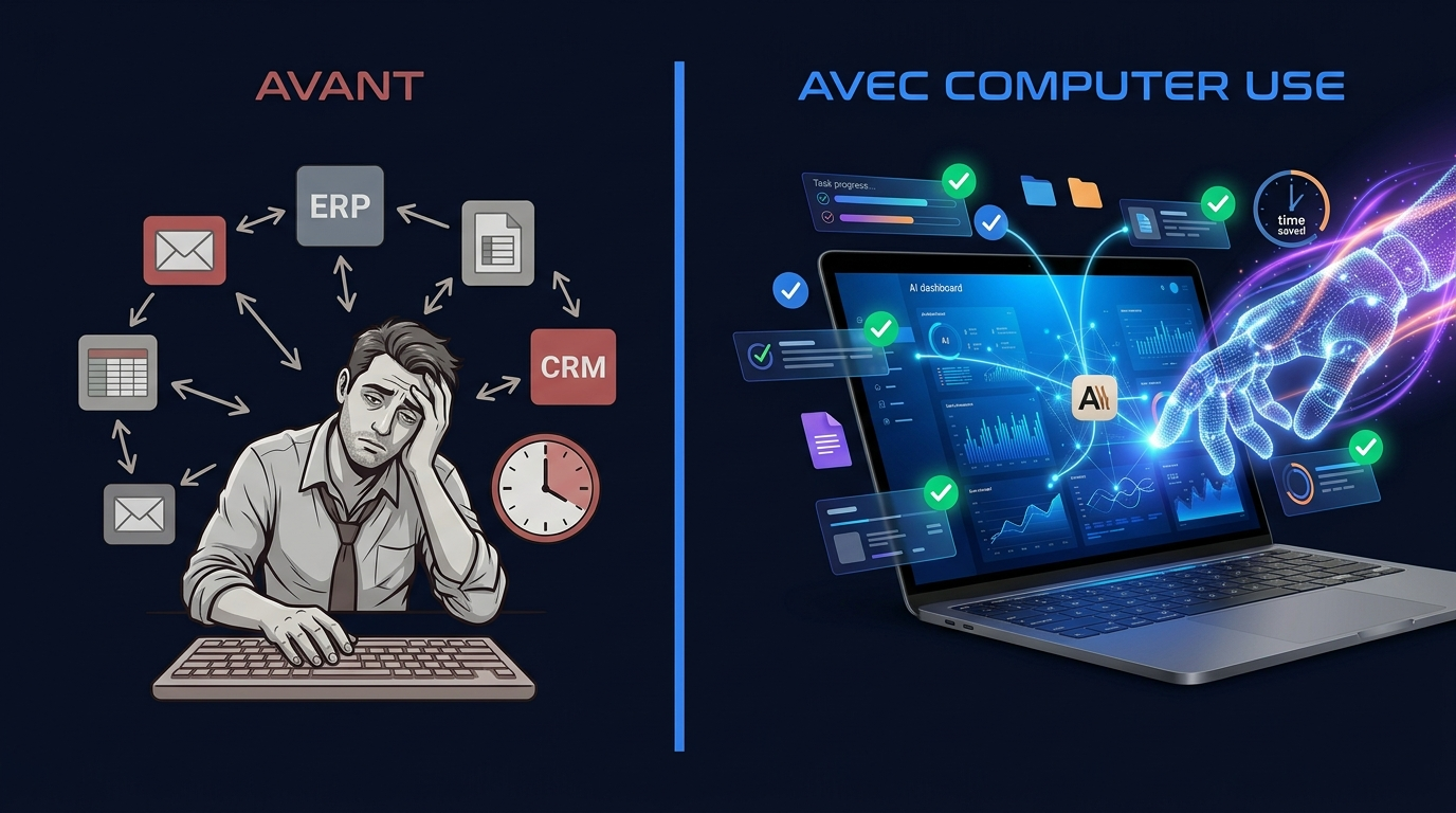Comparaison avant/après computer use pour une PME